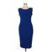 Nine West Casual Dress - Sheath: Blue Print Dresses - Women's Size 16