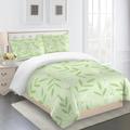 Double Duvet Set Light Green Leaves Double Bed Bedding Microfiber,Bed Set Double Bed Duvet And Pillow Set,Bedroom Double Bed Bedding Sets,Duvet Cover Easy Care