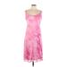 Sage Collective Casual Dress - Slip dress: Pink Acid Wash Print Dresses - Women's Size 10