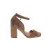 NANETTE Nanette Lepore Heels: Tan Floral Motif Shoes - Women's Size 10