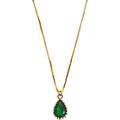 HAODUOO Ladies Personality Fashion Necklace Jewelry,Necklaces Water Drop New 14k Gold Green Zircon Emerald Pendant Necklace Sterling Silver Gold Plated Clavicle Chain Neck Necklaces for Women