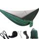 HJGTTTBN Tent 290 x 140cm Outdoor Hammock Swing with Integrated Mosquito Curtain Bugs Net Extension Straps Clips Ground Rope Ground Nails (Color : Army Green)