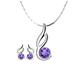 asdchZen Necklaces For Women Girls Ladies Sterling Silver Pendant Necklace Earring Set Natural Amethyst Necklace Classic Red Natural Stone Pendant (B)