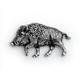 Wild Boar Pewter Pin Badge With Gift Pouch