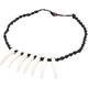 HAODUOO Handcraft Necklace Black Rope W 7 White Horns Pendants