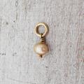 Antique Yellow Pearl Charm in Gold, Gold Filled Or Silver Finding, 14 Karat Charm, Rose Pendant, White