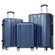 SPOFLYINN 3-Pieces/Set Hardside Luggage Sets Expandable Luggages Spinner Suitcase with TSA Lock Lightweight Carry On Luggage 20inch 24inch 28inch for Women Men, Blue, One Size, Hardside Luggage Sets