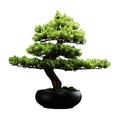 Artificial Bonsai Tree Artificial Plant in 6.7" Black Ceramics Pot Artificial Bonsai Tree Faux Potted Plant for Home Garden Office Wedding Decorations, 15" Tall Simulation Bonsai Trees
