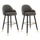 YIHANSS Bar Stools Counter Island Bar Chair Barstools with Back Set of 2, Counter Height Arms Kitchen Island Bar Stools, Leather Black Chrome Legs Upholstered Seat, for Bars, Cafe, Lounge, Pubs