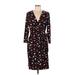 Anne Klein Casual Dress - Sheath V Neck 3/4 sleeves: Black Dresses - Women's Size Large