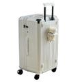 BLBTEDUAMDE Cute Luggage Unisex Suitcase Alloy Trolley Case 20“24''26''29 Inch Universal Travel Offers with Wheel (Color : White, Size : 30)