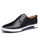 HJGTTTBN Leather Shoes Men Men Casual Shoes Summer Breathable Leather Holes Design Brand Flat Shoes for Men Driving Shoes Men's Boat Shoes (Color : Schwarz, Size : 6)