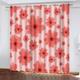 MAQUE Red Curtains Flowers Print Pattern Eyelet Blackout 3d Window Curtains for Living Room Bedroom Playroom, set of 2 Panels (W228cm (90") X D228cm (90") No Curtain Rod