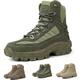 ADTEMP Men's Waterproof Outdoor Anti-Puncture Work Combat Boots Army Boots, Men's Military Tactical Boots, Work Combat Boots (Color : Green, Size : 8 UK)