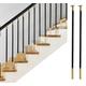 49.5in 37.5in 29.5in Tall Stair Parts Metal Spindles, 10/5/2 Pack Staircase Deck Balusters With Installation Accessories, Thin Smooth Modern Floor Mount Bar ( Color : Black-2 PACK , Size : 95cm/37.5in