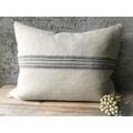 Rustic Linen Pillow Case/Linen Throw Cover/striped Decorative Case/Hidden Zipper/Grain Sack Case/Free Shipping