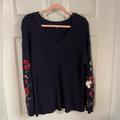 American Eagle Outfitters Sweaters | America Eagle Flower Pattern Sweater | Color: Blue | Size: L