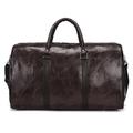 Suit Carrying Travel Bag 18inch PU Leather Holdall Weekend Cabin Travel Gym Sports Duffle Casual Bag for Men Travel Bags Organiser (Color : B, Size : 48 * 28 * 30cm)