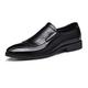 Ninepointninetynine Dress Shoes for Men Lace Up Patent Leather Patchwork Derby Shoes PU Leather Block Heel Anti-Slip Low Top Rubber Sole Slip Resistant Business (Color : Black-Slip on, Size : 7.5 UK