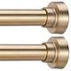 YNL 2 Pack Shower Curtain Rods Tension- No Drill, Never Rust, Non-Slip Spring Tension Rods for Window/Bathroom, Closet Rod Stainless Steel, 42-73 inches, Warm Gold