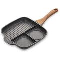 OGYCLVJV Breakfast Pot Multi-Function Three-in-one Multi-Frozen Frying pan Three grids Steak Pot Flat Bottom Grid Pot