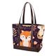 FVQL Womens Handbags, Faux Leather Strap and Bottom, Canvas Tote Bag, lovely animal pattern cartoon