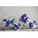 Faux Purple Royal Blue Bridal Bouquets, Real Touch Galaxy Orchids Orchids, Calla Lilies, White Roses Wedding Bouquet, Boutonneire Corsages