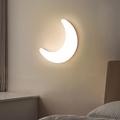 RXPVUXE Dimmable Crescent Lamp Kids Room Wall Light Fixture Modern White Moon Wall Sconce For Bedroom, 20W Modern LED Wall Mount Lamp Baby Girls Bedside Nursery Decor Lighting Fixture PE Shade