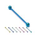 Titanium Industrial Scaffold Ear Bar Plain Polished Or Vivid Colours 32mm - 40mm Barbells