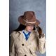 Brown Stiff Casual Felt Fedora Women, Wide Brim Modern Velour Hat, Outfit Trend Hat 2024 Ready To Ship