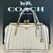 Coach Bags | Coach Dreamer21 Glovetanned Leather W/Rivets Kisslock Handbag/Crossbody In Chalk | Color: Gold/White | Size: 8.25lx5.25hx3.5d Approximate