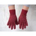 Alpaca & Wool Gloves, Marsala Color, Hand Knit Winter Gloves For Women in Light Burgundy, Size M Ready To Ship, Other Sizes Made Order