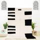 Black & White Rug, Geometric Moroccan Shag Beni Ourain Rug, Area Rug 8x10, Bedroom