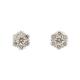 Natural Diamond White Gold Daisy Cluster Earrings. 1.30 Carats. Secure Screw Back Fittings