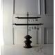 One Earring Display 2-Tier Metal T-Bar Organizer - Oak Architectural Salvage Jewelry Holder Stand Boutique Market Retail