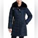 Michael Kors Jackets & Coats | Michael Kors Petite Faux-Fur-Collar Hooded Down Puffer Coat Navy Blue Small New | Color: Blue | Size: Sp