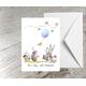 Newborn Baby Congratulations Card - New Boy It's A Boy, Let's Celebrate Whimsical Woodlands Range Handmade Blank Inside 29