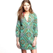 J. Crew Dresses | J. Crew Casbah Paisley Escape Green Medallion Print Mini Dress Tunic Top Sz L | Color: Blue/Green | Size: L