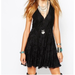 Free People Dresses | Free People Reign Over Me Dress Womens 2 Black Embroidered Mesh Sleeveless Boho | Color: Black | Size: 2