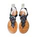 Coach Shoes | Coach Omega Patent Leather Flower Sandals In Black Size 7.5 | Color: Black/Tan | Size: 7.5