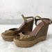 Gucci Shoes | Gucci Women's Brown Patent Leather Peep Toe Platform Wedges Heels Size 39 1/2 | Color: Brown/Tan | Size: 9.5