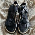 Free People Shoes | Free People Leather Platform Sandal Size 6 | Color: Black/Tan | Size: 6