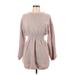 Shein Casual Dress - Mini Crew Neck Long sleeves: Tan Print Dresses - Women's Size Large