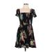 Band of Gypsies Casual Dress: Black Floral Dresses - Women's Size Large