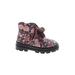 H&M Ankle Boots: Burgundy Floral Shoes - Kids Girl's Size 6 1/2