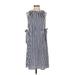 Juicy Couture Casual Dress - Shift Cold Shoulder Sleeveless: Blue Stripes Dresses - Women's Size X-Small