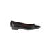 Margaux Flats: Slip-on Chunky Heel Work Black Print Shoes - Women's Size 39.5 - Almond Toe