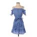ASOS Casual Dress - Mini Square Sleeveless: Blue Solid Dresses - Women's Size 2