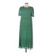 Zara Casual Dress - Midi Crew Neck Short sleeves: Green Dresses - Women's Size Medium