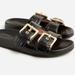 J. Crew Shoes | J Crew Marlow Sandals In Croc-Embossed Leather | Color: Black | Size: 8